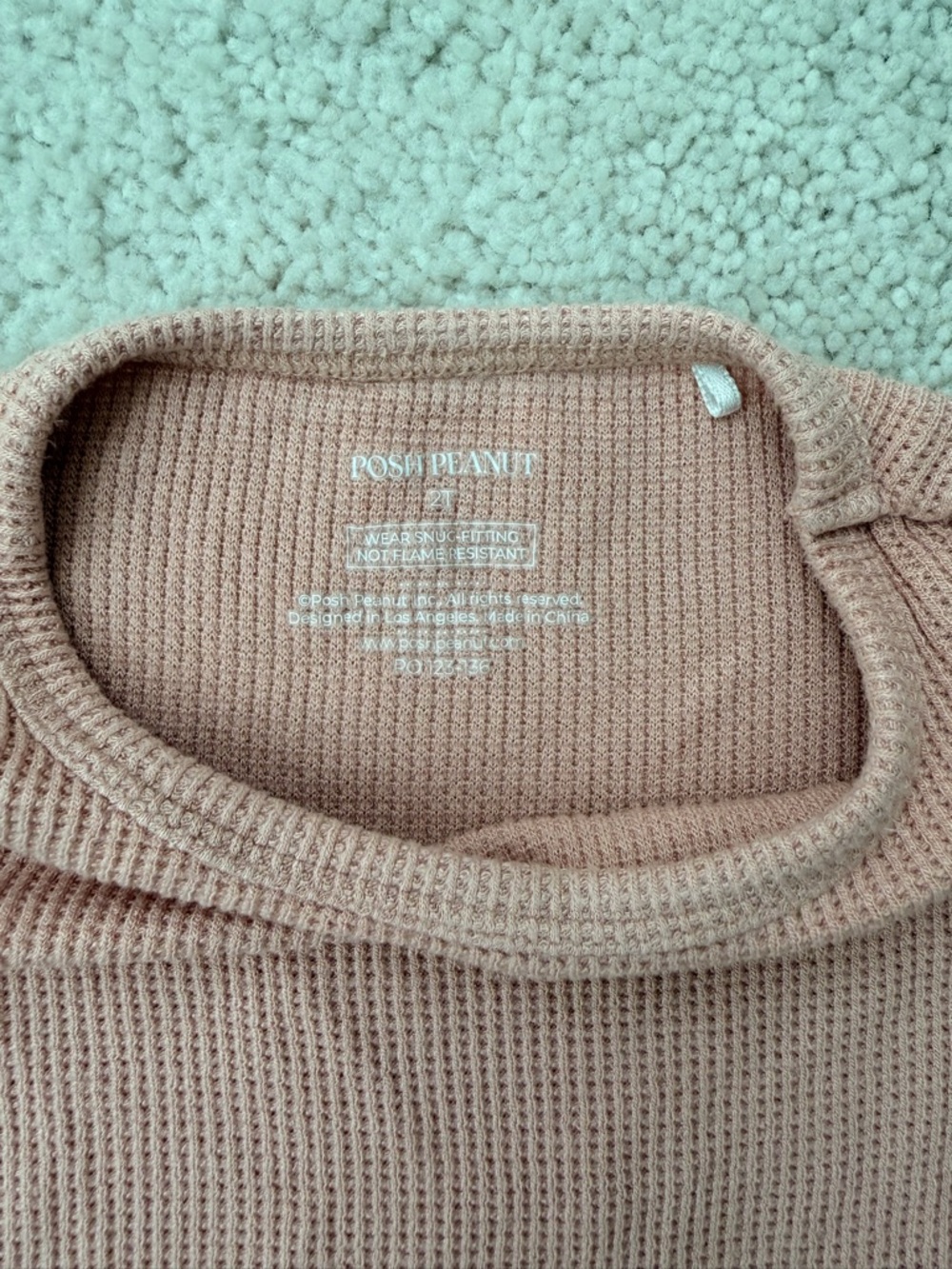 Posh Peanut Dusty Rose Waffle Knit Pajama Set - Picture 5 of 14